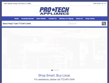 Tablet Screenshot of pro-techappliances.com